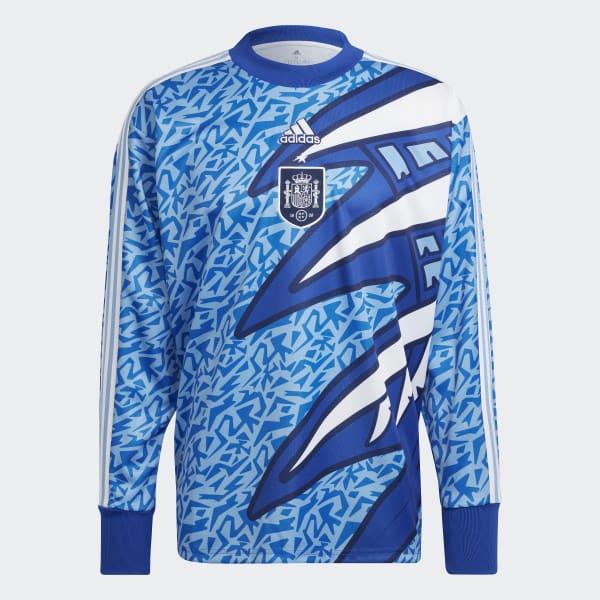 Adidas Mens Spain Icon Goalkeeper Jersey Size Large Blue White Rare NWT