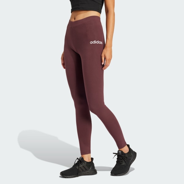 Burgundy Essentials Linear Cotton Leggings