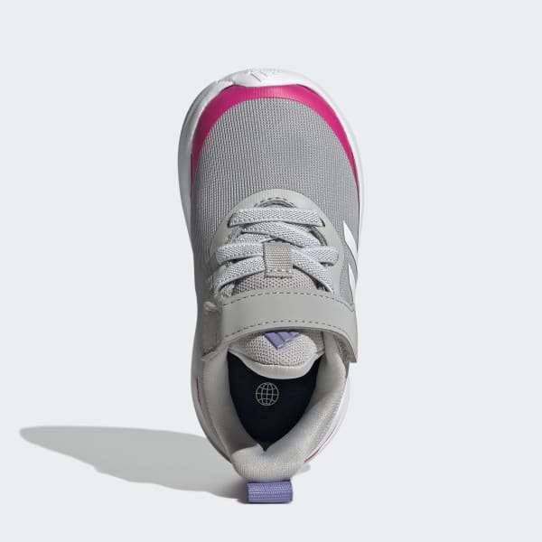 Grey FortaRun Elastic Lace Top Strap Running Shoes LIF91