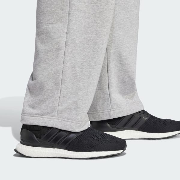 adidas Essentials Wide Leg 3 Bar Logo Pants - Grey | Free