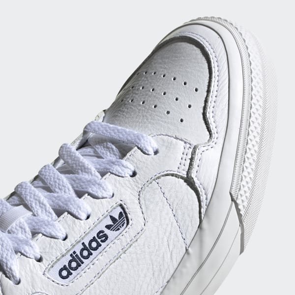 adidas white & navy continental vulc trainers