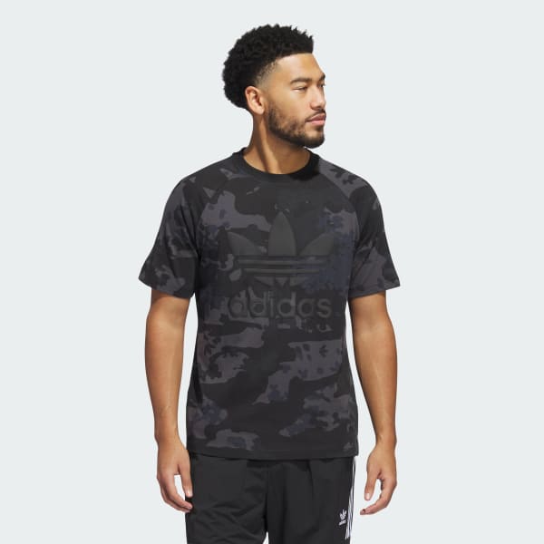 adidas Camo Trefoil Tee - Black, Men's Lifestyle