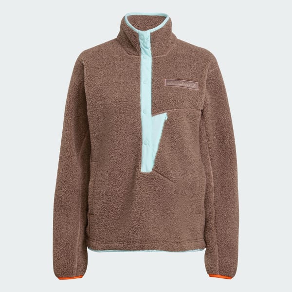 Brown Terrex Xploric High Pile Fleece Pullover Sweatshirt