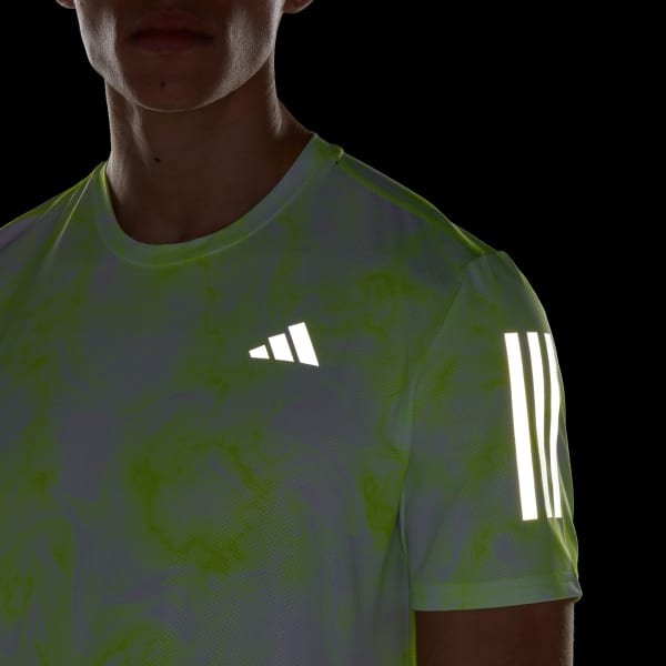 adidas Own the Run Allover Print T Shirt White adidas Ireland
