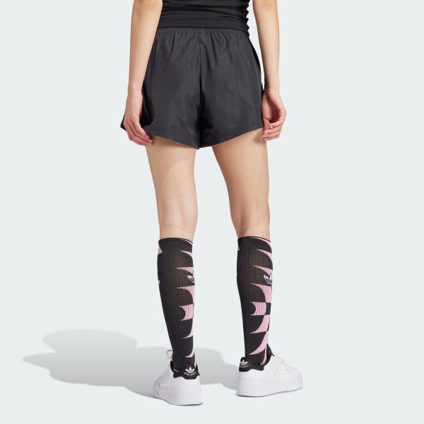 Black Side Graphics High-Waisted Shorts