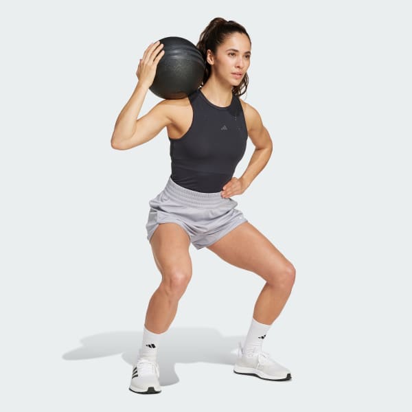 Plomo Shorts Pacer Essentials Tejidos Pretina Alta