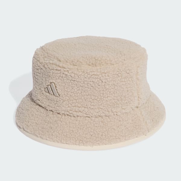 Beige Winterized Teddy Fleece Bøttehatt