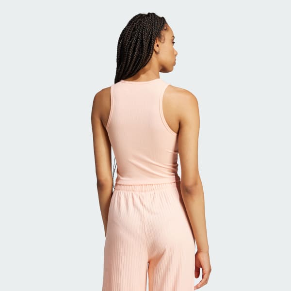 Rosa Playera sin Mangas Essentials Acanalada