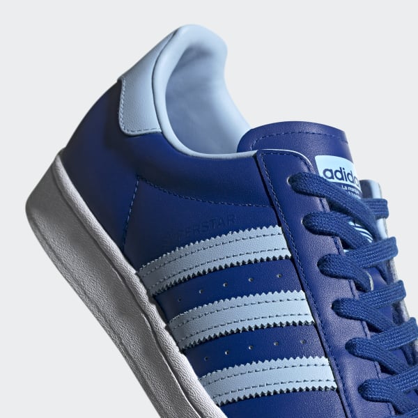 adidas superstar shoes blue stripes
