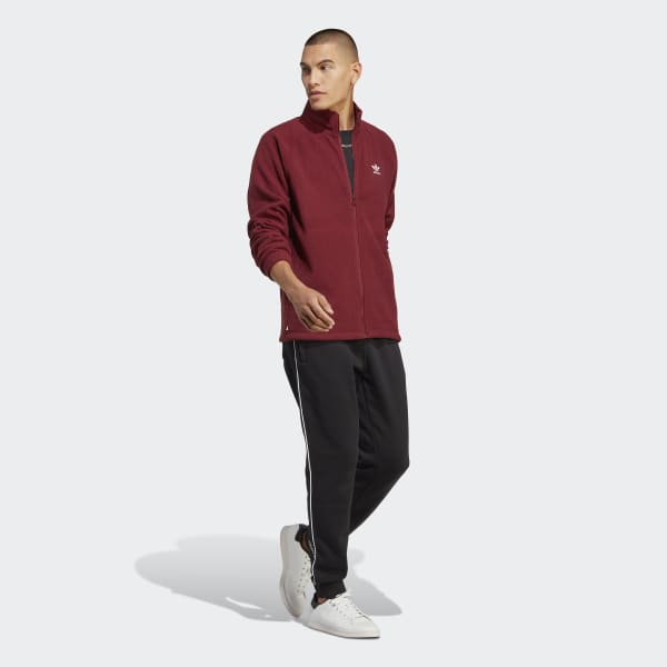 Burgundy Adicolor Classics Trefoil Teddy Fleece jakke