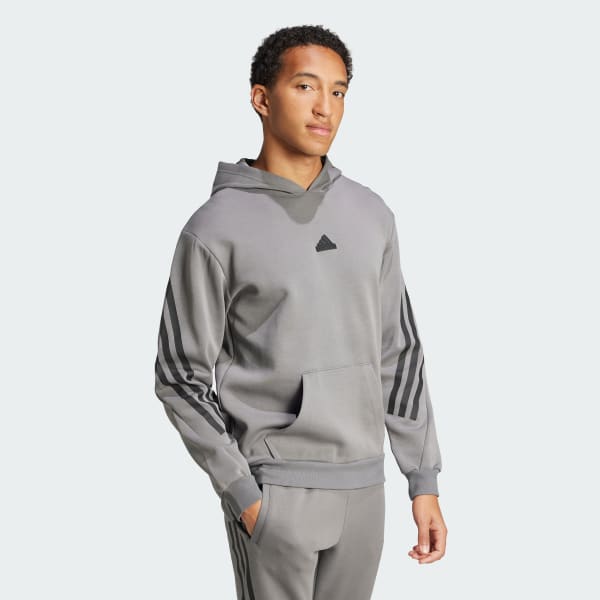 Grey Future Icons 3-Stripes Hoodie
