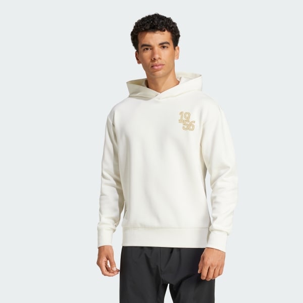 Hvit Real Madrid Doubleknit Hettegenser