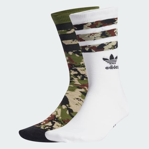 Green Camo Crew Socks 2 Pairs