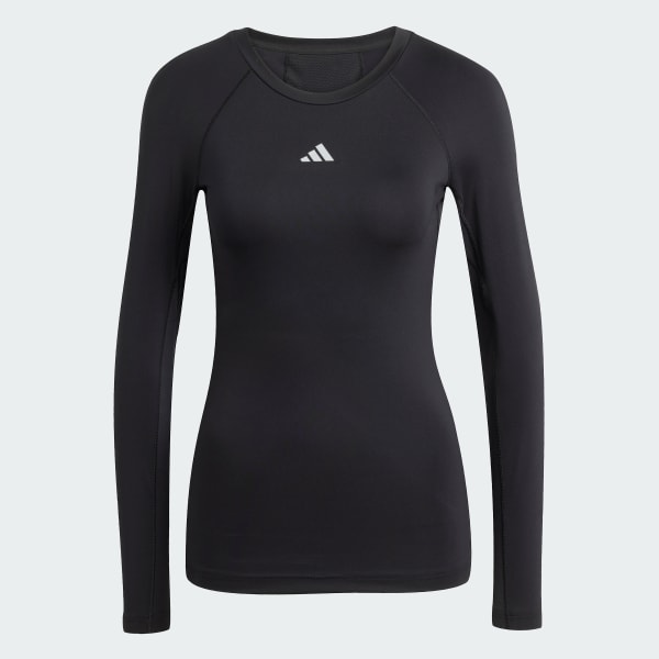 adidas TECHFIT Long Sleeve Tee - Black | Free Shipping with