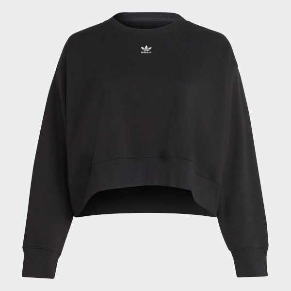 Czerń Adicolor Essentials Crew Sweatshirt (Plus Size)