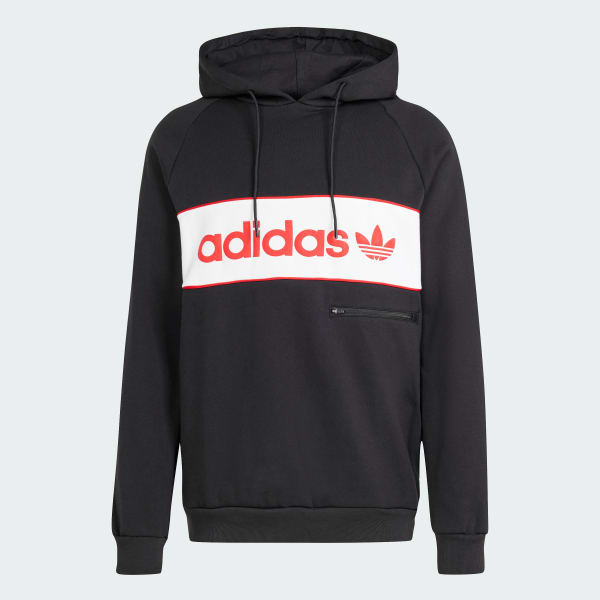 Adidas hoodie black and red outlet