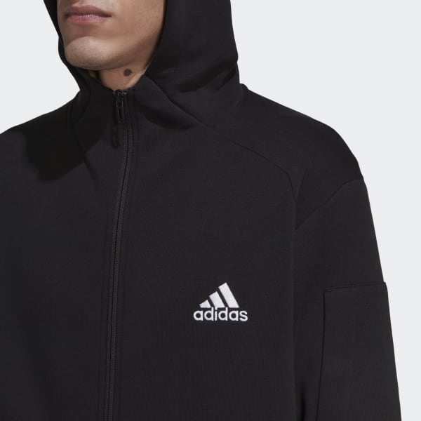 Czerń Essentials for Gameday Fleece Full-Zip Hoodie D7707