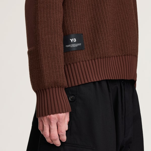 adidas Y-3 UT Knit Crew Sweater - Brown | Free Shipping with