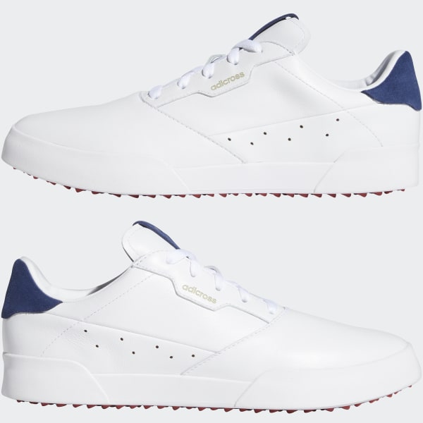 White Adicross Retro Golf Shoes