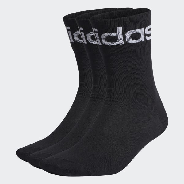 Black Fold-Cuff Crew Socks 3 Pairs 30591