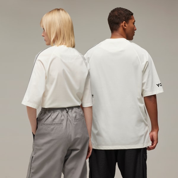 White Y-3 3-Stripes Short Sleeve Tee