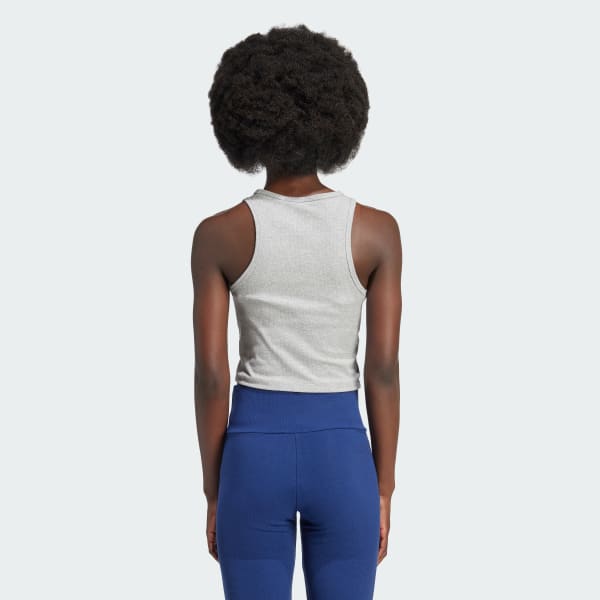 Cinzento Camisola de Alças Canelada Essentials