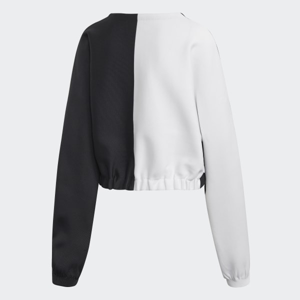 half black half white adidas hoodie