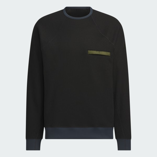 ブラック シティエスケープ ルーズフィット 裏起毛 ワッフル スウェット