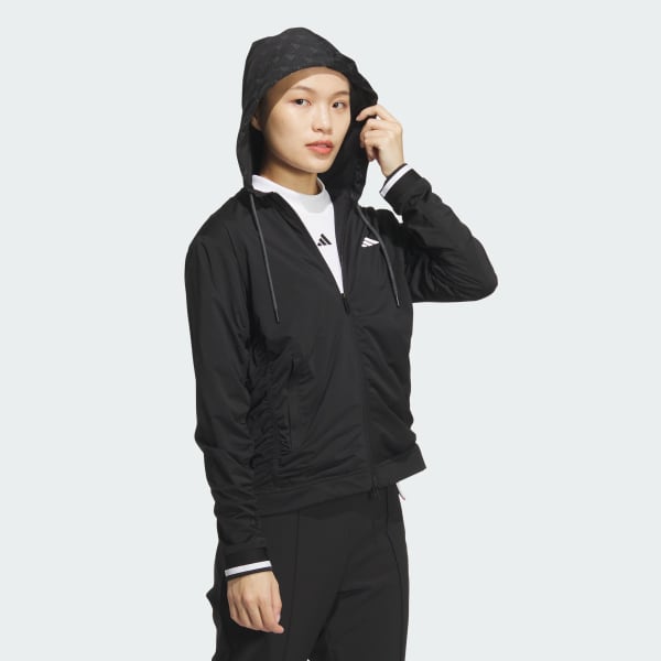 ブラック 【ゴルフ】WIND.RDY 撥水 フルジップ シャーリング フーディーウィンド