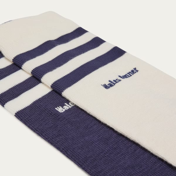 Blue Wales Bonner 3-Stripes Socks