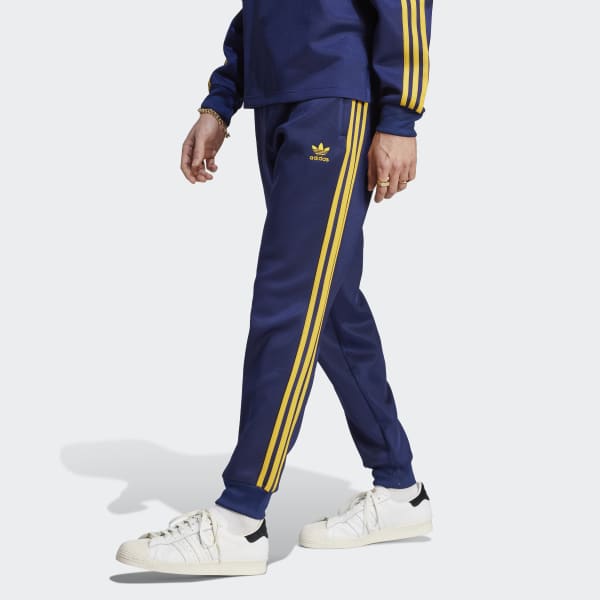 Blue yellow track pants deals