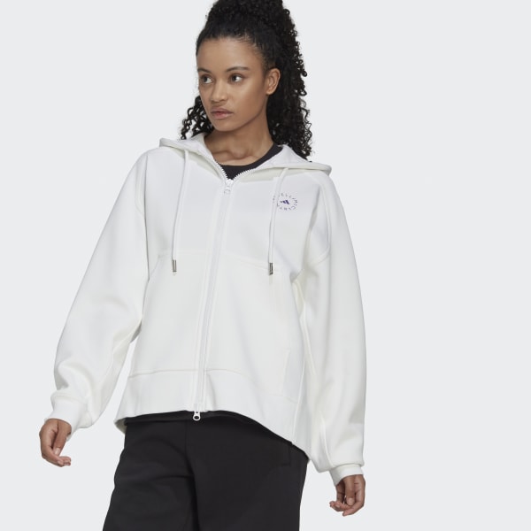 Hvit adidas by Stella McCartney Full-Zip Hettegenser RB903