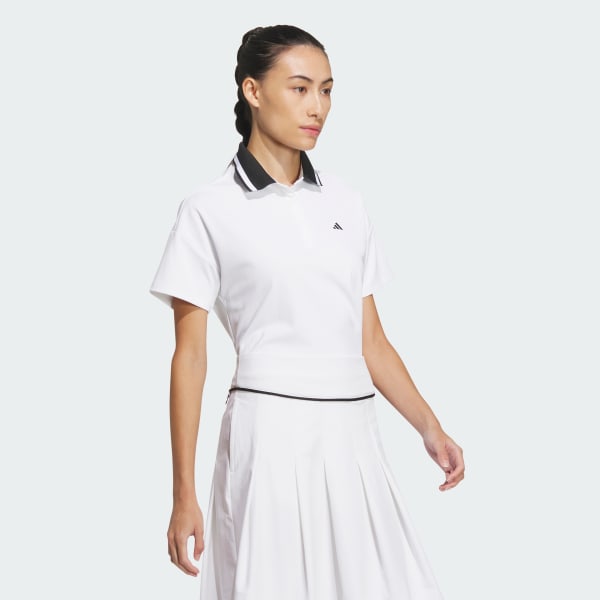 White Loose Fit Short Sleeve Polo Shirt