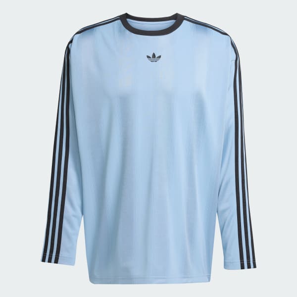 ブルー adidas アディカラー ジャカード 長袖ジャージー