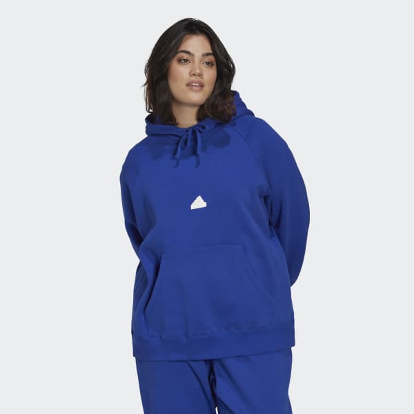 Women's Adidas Climawarm size XL Blue Pullover Hoodie w/ Thumb