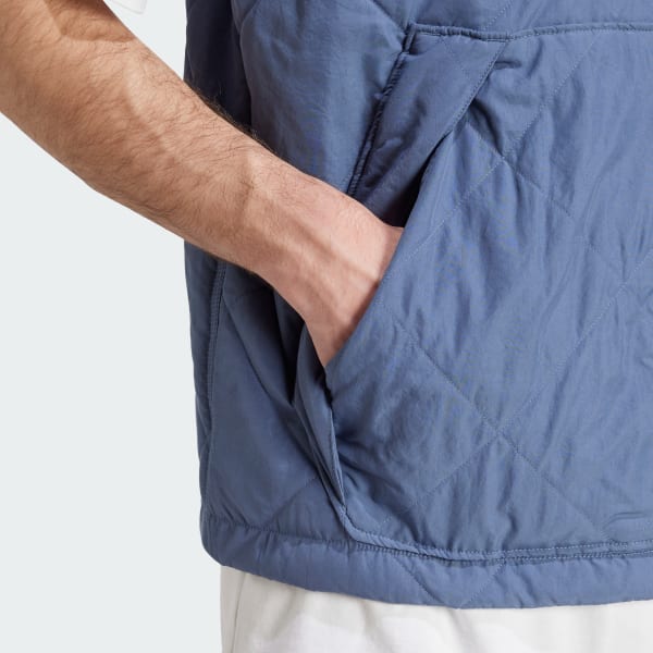 adidas Premium Essentials Nylon Quilted Vest - Blue | Free