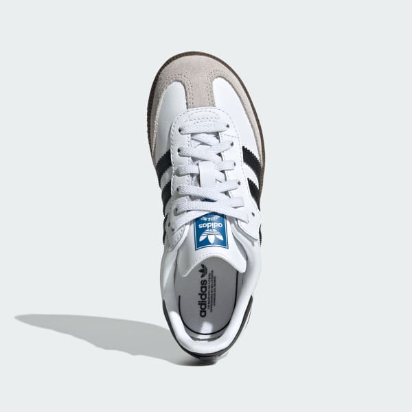 White Samba OG Comfort Closure Elastic Lace Shoes Kids