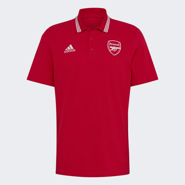 Czerwony Arsenal 3-Stripes Polo Shirt