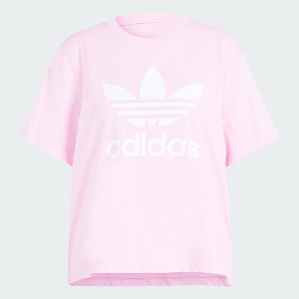 adidas Women's Lifestyle Adicolor Trefoil Boxy Tee - Pink | Free 