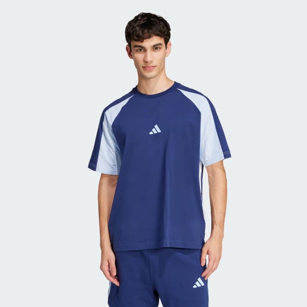 Blue Seasonal Essentials Colorblock T-Shirt