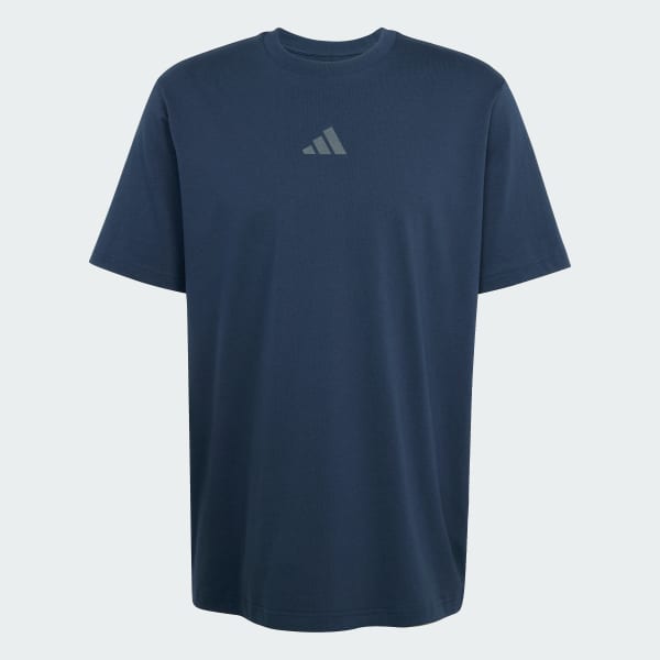 สีน้ำเงิน เสื้อยืดพิมพ์ลาย Training Yoga Body Mind Stretch