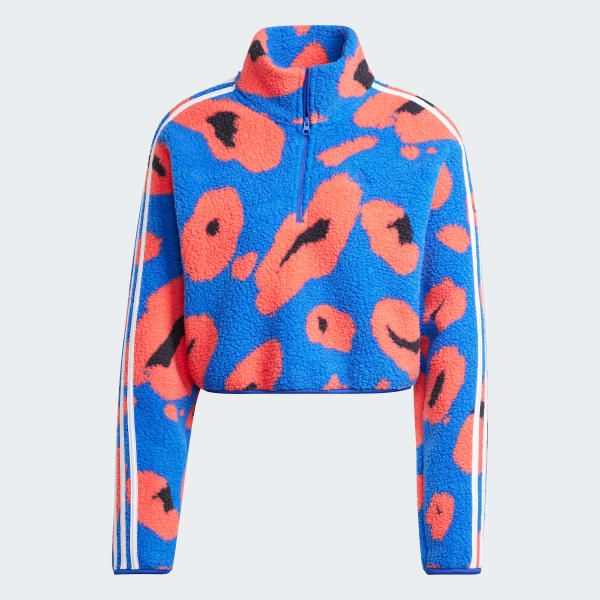 Azul Top Corto Essentials 3 Franjas Animal Print High Pile Cierre 1/4