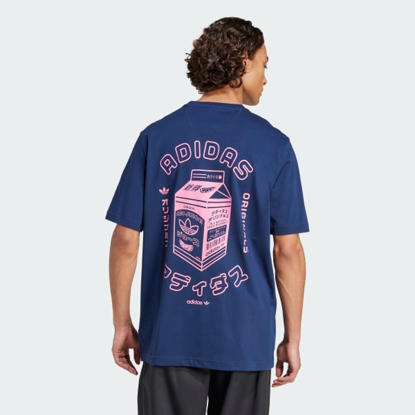 Blue Japanese Juice Packaging Graphic Tee