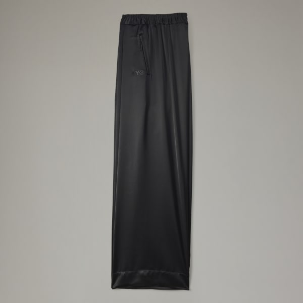 zwart Y-3 Classic Tech Silk Wide Leg Pants TI379