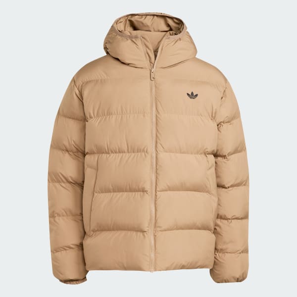 Brown Tonal Hooded Puffer Jacket