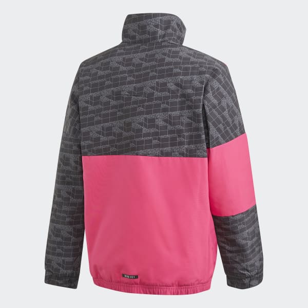 Burgundy Cortavientos adidas x Classic LEGO® Bricks Half-Zip Warm