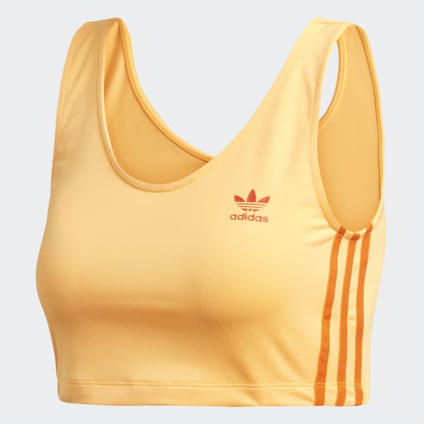 orange adidas crop top