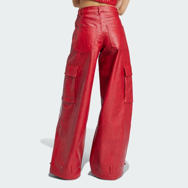 adidas Adilenium Season 3 Vintage Faux Leather Pants - Red