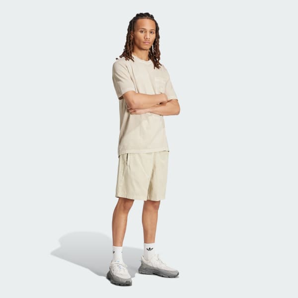Beige Trefoil Essentials+ Dye Woven Shorts