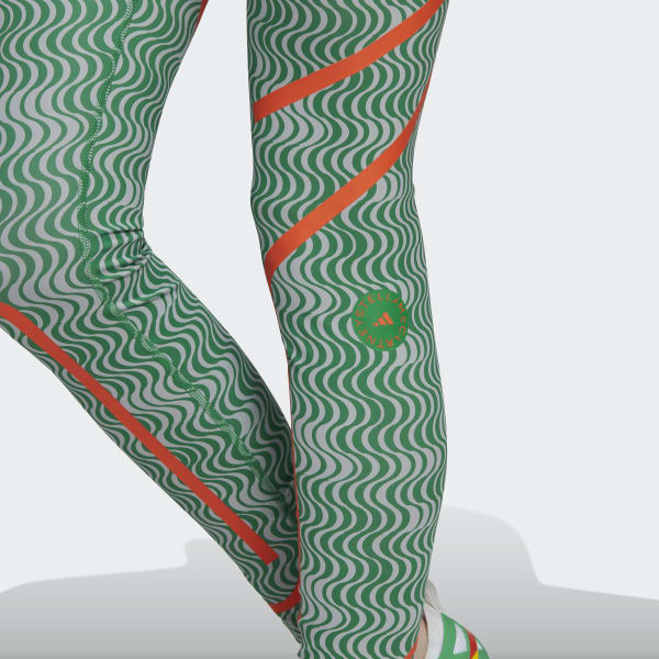 Zielony adidas by Stella McCartney TruePurpose Printed Training Leggings TU558